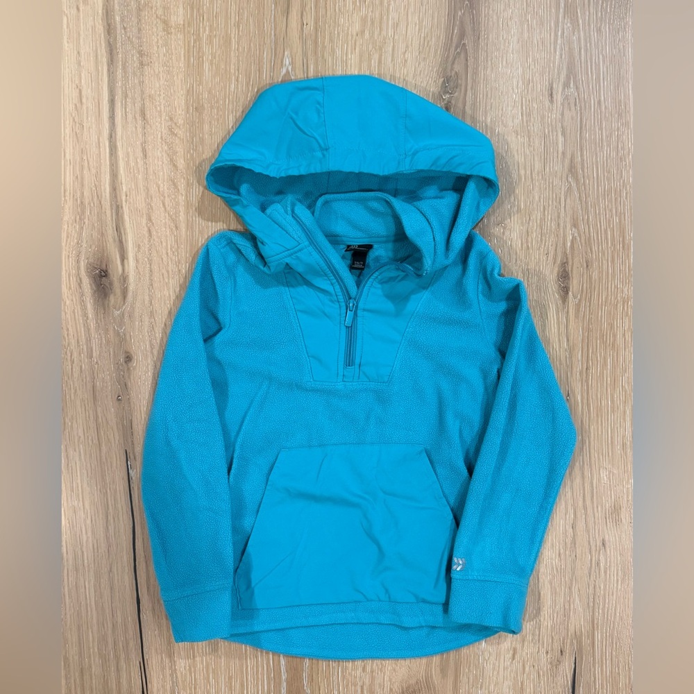 Kids Teal 1/4 zip fleece Hoodie